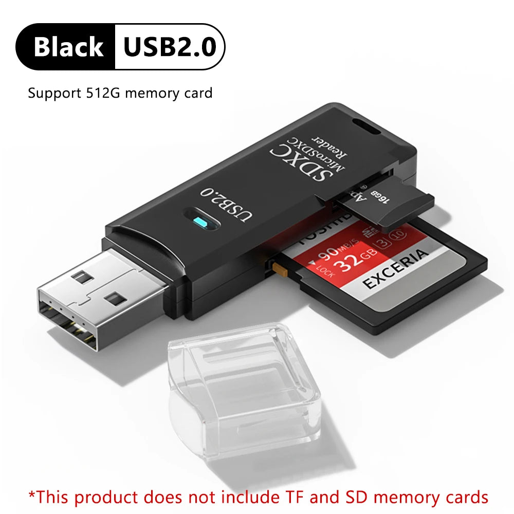 2 In 1 High Speed USB 3.0 2.0 Micro SD TF Card Reader Adapter Data