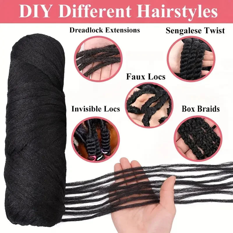 5 Roll Black Brazilian Wool Hair Acrylic Yarn For African Synthetic Crochet