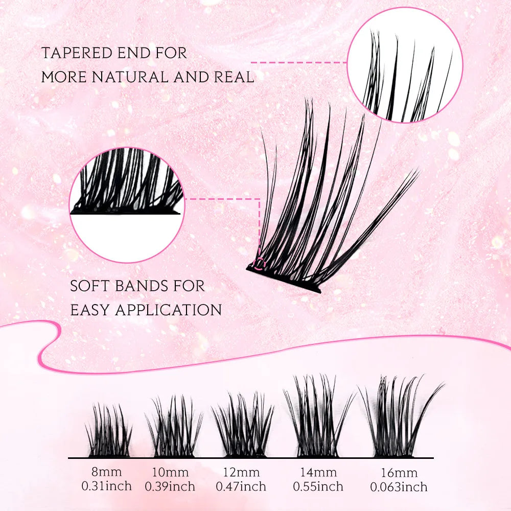 MIAOJIE Lash Clusters 120pcs Cluster Lashes 8-16mm