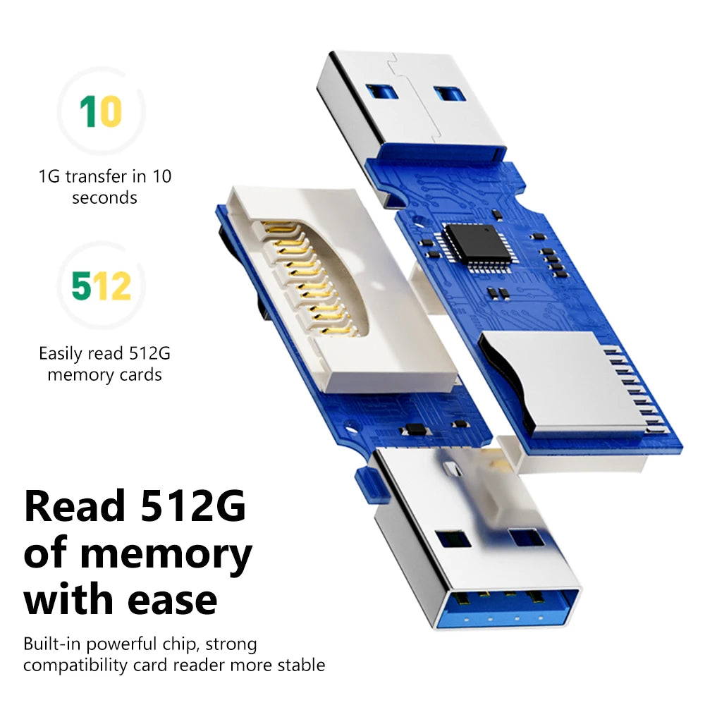 2 In 1 High Speed USB 3.0 2.0 Micro SD TF Card Reader Adapter Data