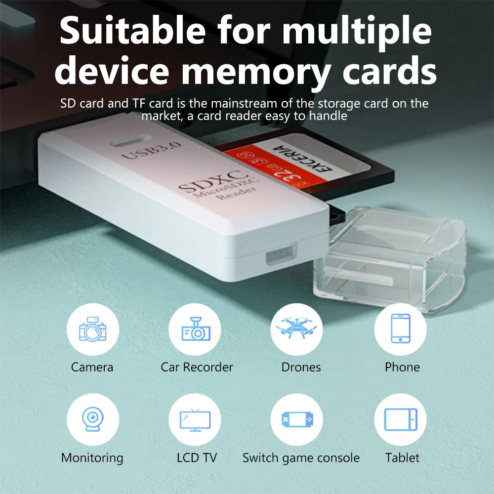 2 In 1 High Speed USB 3.0 2.0 Micro SD TF Card Reader Adapter Data