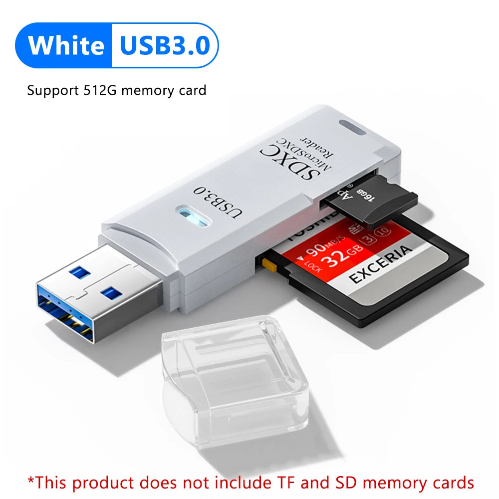 2 In 1 High Speed USB 3.0 2.0 Micro SD TF Card Reader Adapter Data