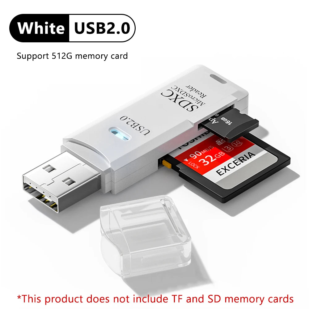 2 In 1 High Speed USB 3.0 2.0 Micro SD TF Card Reader Adapter Data