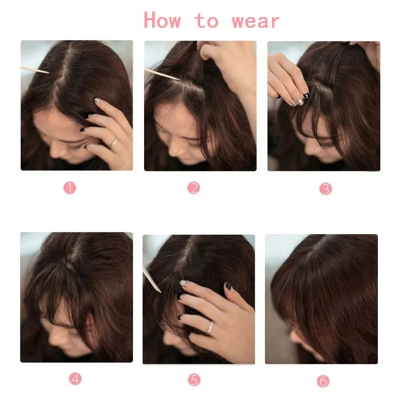 Synthetic Fake Invisible Air Bangs Hair Extension
