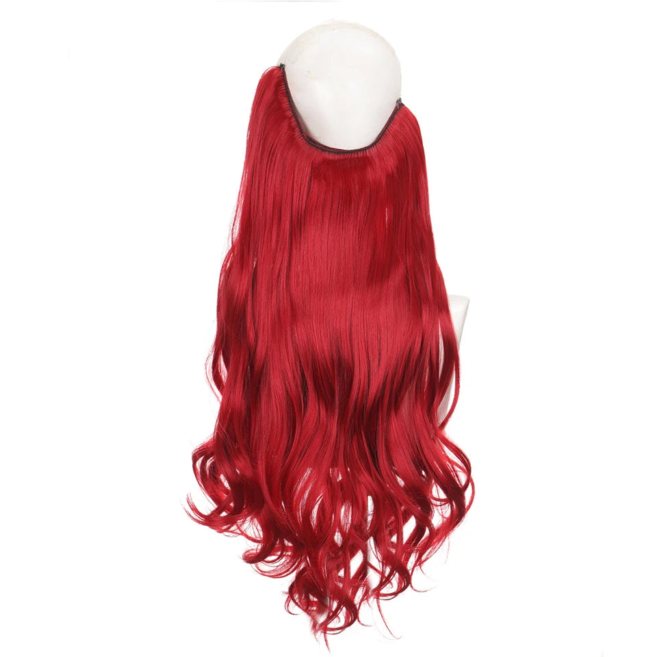 Invisible Wire Hair Extensions Synthetic Wavy Secret Hairpiece for Women 22 Inch Natural Soft Hair & Blends Well Extensions