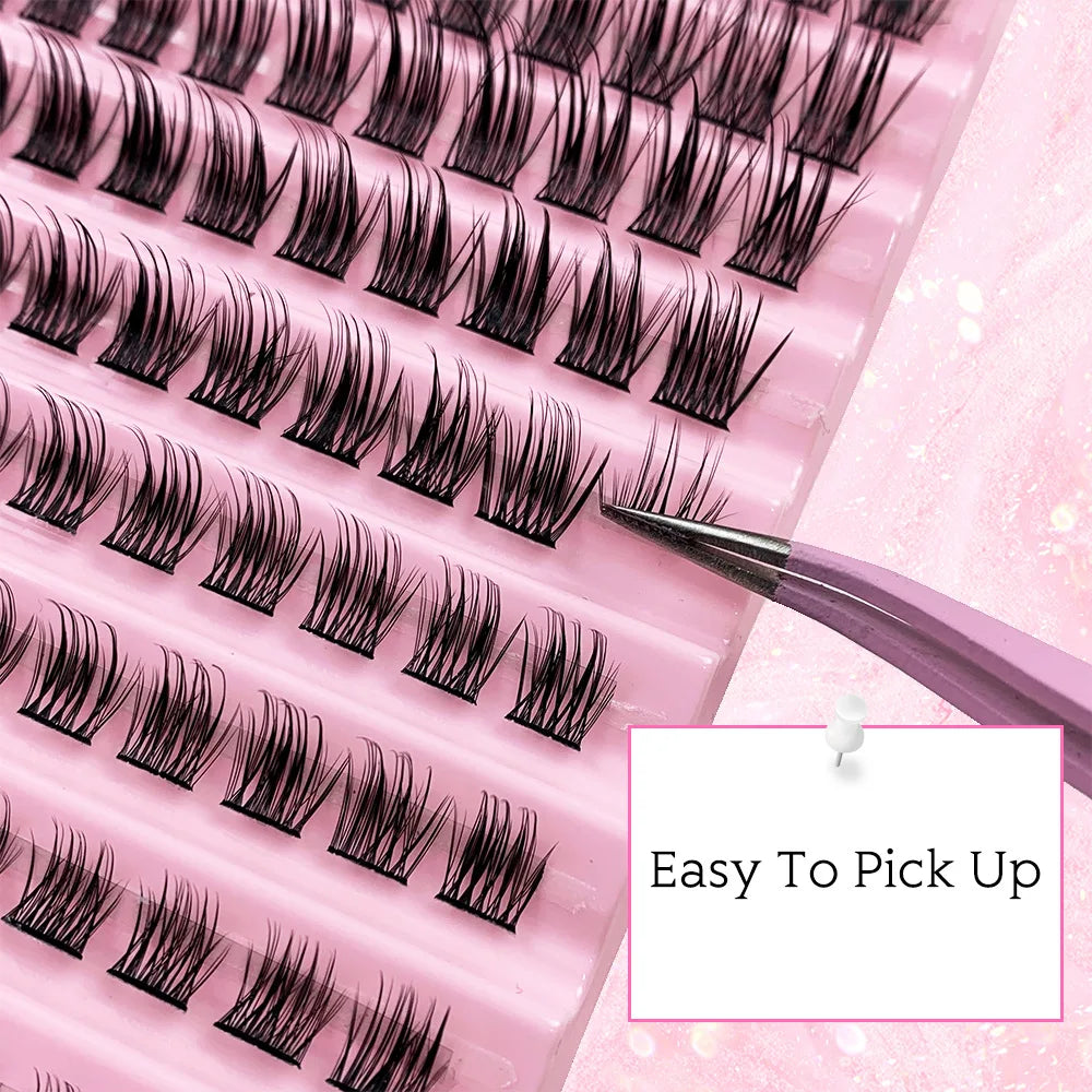 MIAOJIE Lash Clusters 120pcs Cluster Lashes 8-16mm