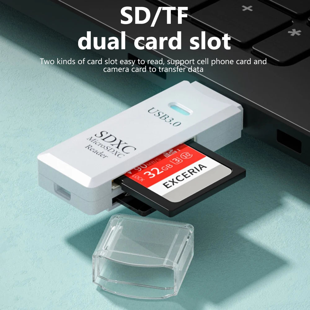2 In 1 High Speed USB 3.0 2.0 Micro SD TF Card Reader Adapter Data