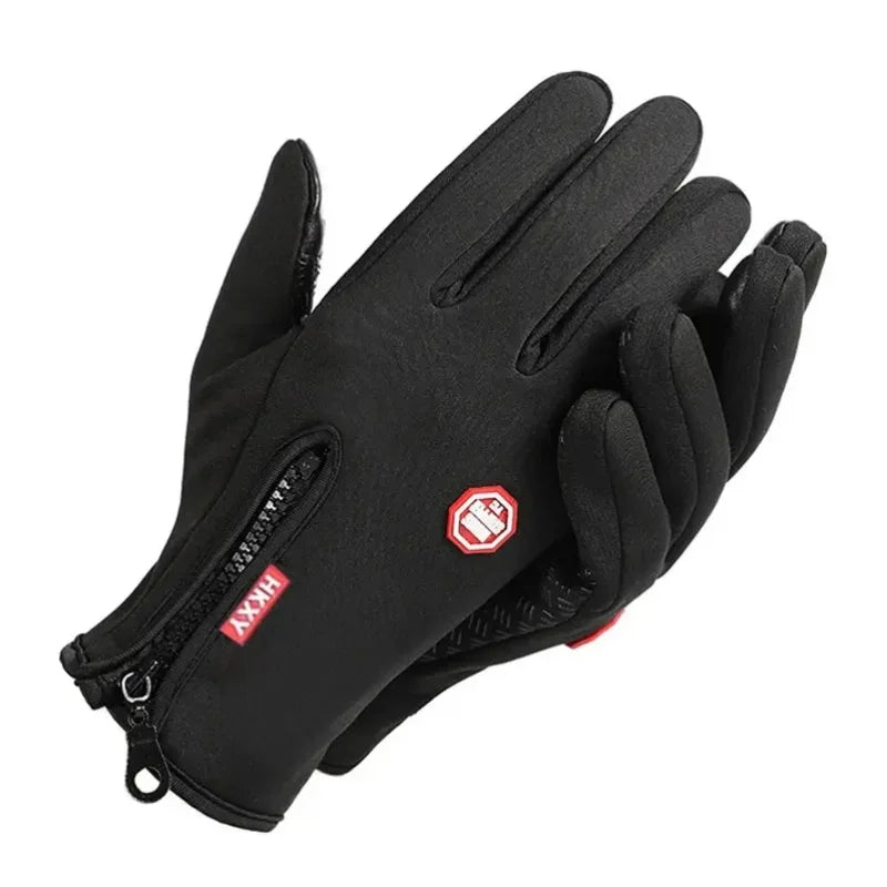 Winter Gloves For Men Waterproof Windproof Cold Gloves Snowboard Motorcycle Riding Driving Warm Touchscreen Zipper Glove