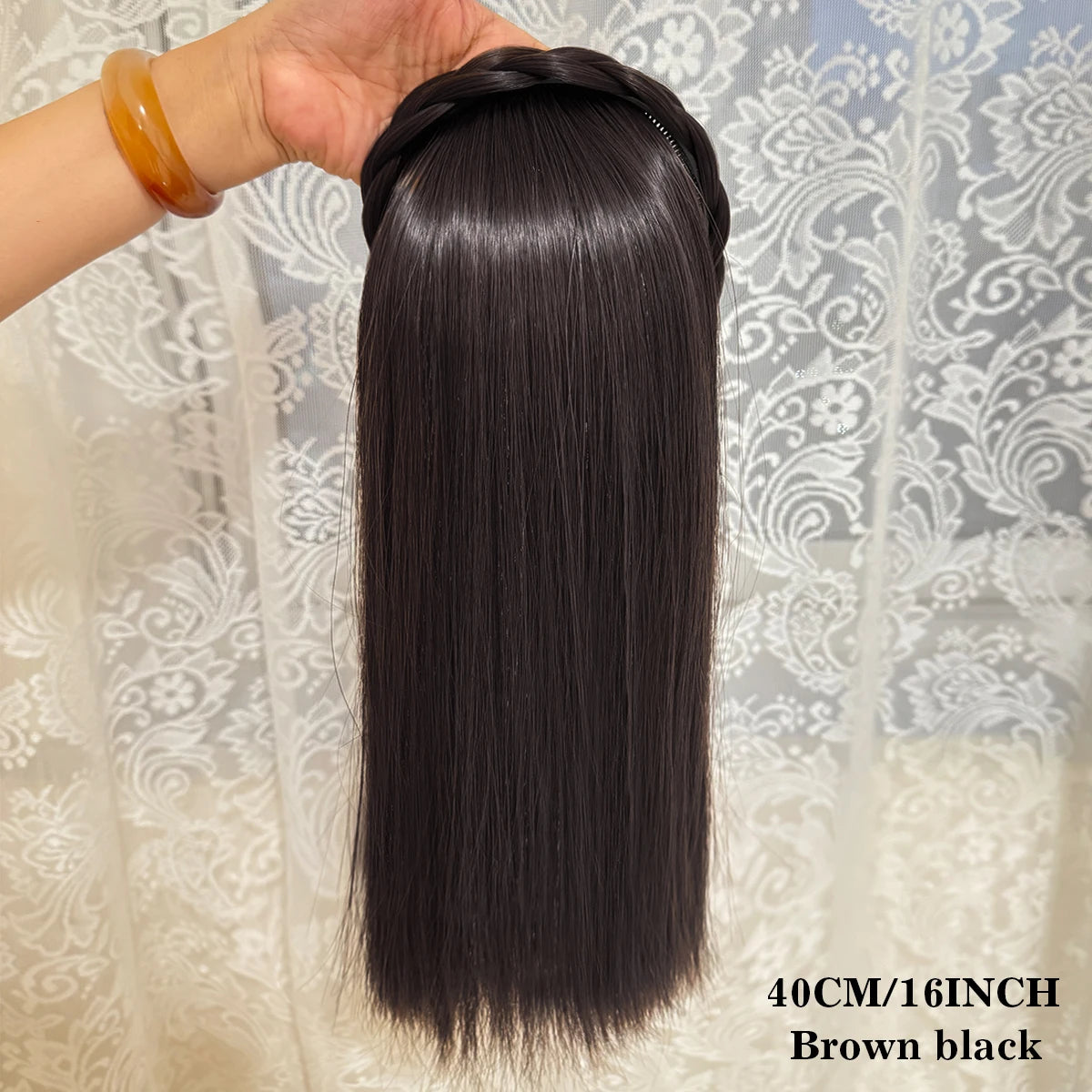 DUTRIEUX Micro-Volume Synthetic Reissue block Wig Replacement Block One-piece Wig Women's Twist Braided Fishbone Hairpiece