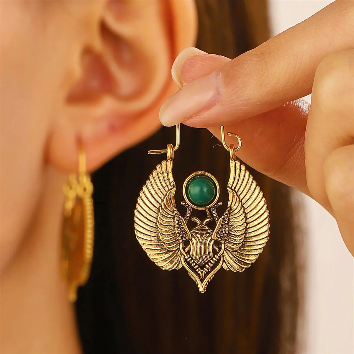 Pharaohs ladybug earrings