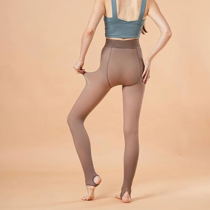 Winter Warm Fleece Tights Sexy Thermal Translucent Slim Stockings Elastic Velvet High Waist Pantyhose Thicken Female Stocks