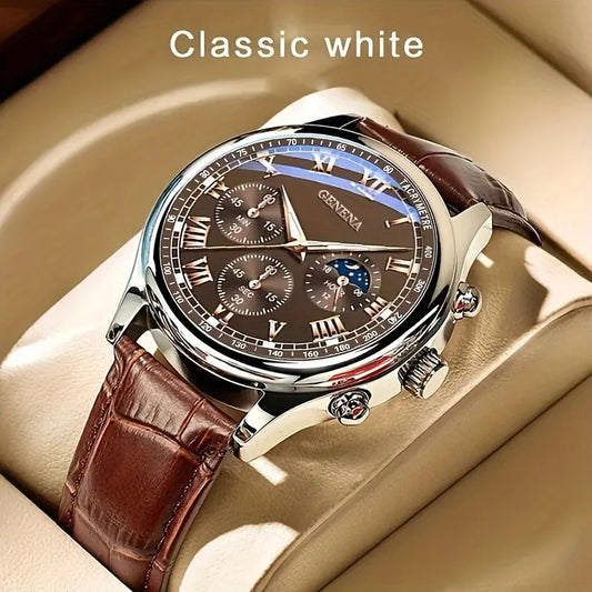 GENEVA High Quality Men's Luxury Belt Fashion Quartz Watch Men