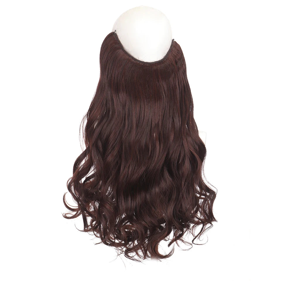 Invisible Wire Hair Extensions Synthetic Wavy Secret Hairpiece for Women 22 Inch Natural Soft Hair & Blends Well Extensions